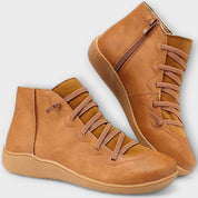 Isabela | Botas Elegantes em Caramelo e Vermelho, do 34 ao 43