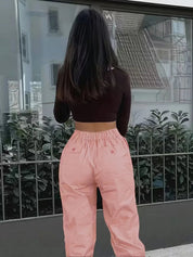Bruna | Calças Cargo Mulher Cintura Alta Perna Reta