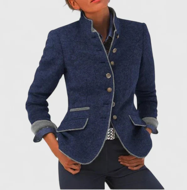 Bruna | Cardigan Formal Mulher Gola Subida com Botões