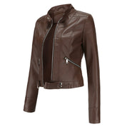 Bruna | Casaco Polipele Mulher Biker Curto Fecho Zip