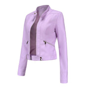 Bruna | Casaco Polipele Mulher Biker Curto Fecho Zip