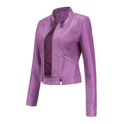 Bruna | Casaco Polipele Mulher Biker Curto Fecho Zip