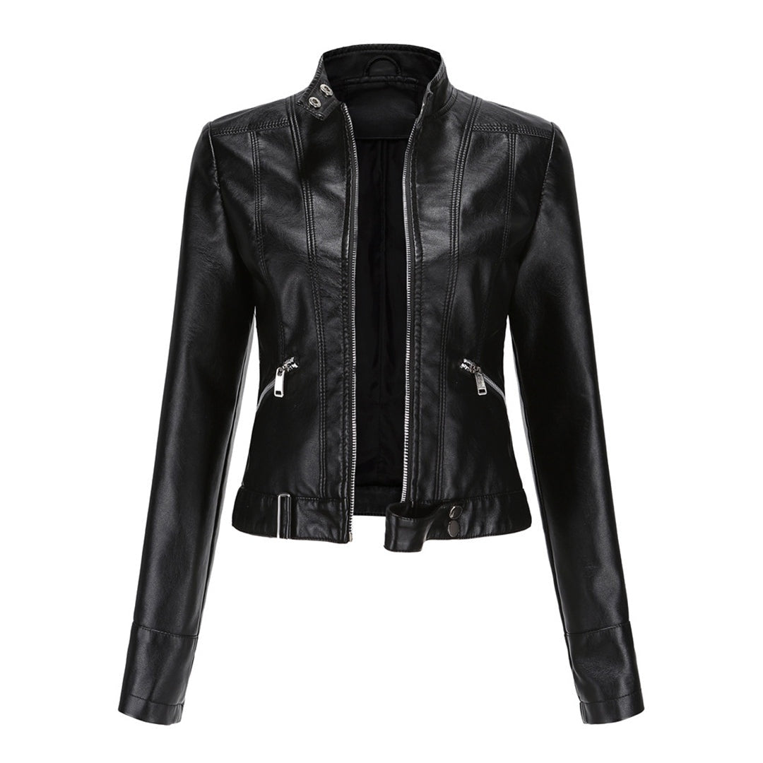 Bruna | Casaco Polipele Mulher Biker Curto Fecho Zip