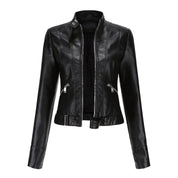 Bruna | Casaco Polipele Mulher Biker Curto Fecho Zip