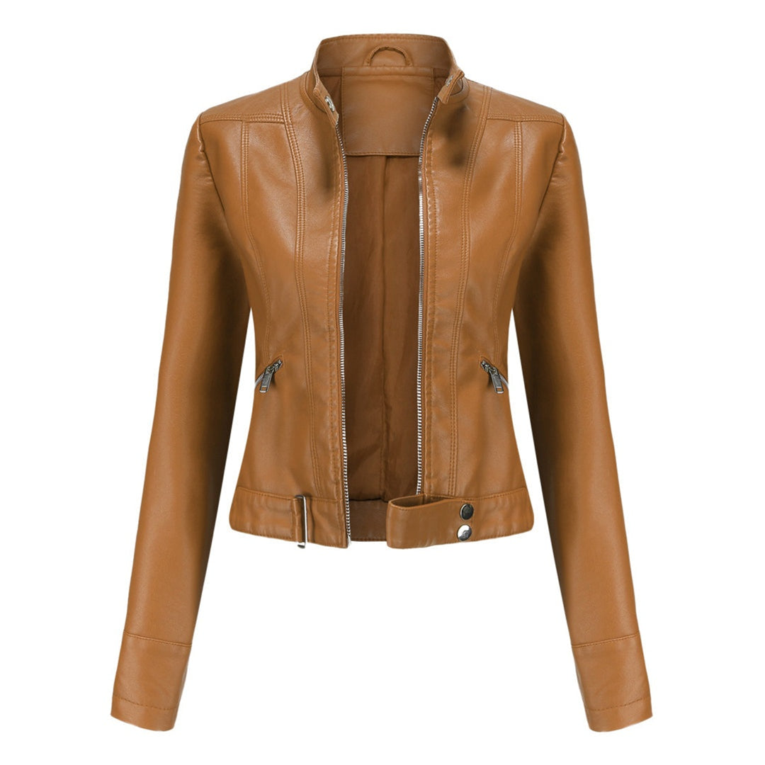 Bruna | Casaco Polipele Mulher Biker Curto Fecho Zip