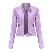 Bruna | Casaco Polipele Mulher Biker Curto Fecho Zip