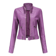 Bruna | Casaco Polipele Mulher Biker Curto Fecho Zip