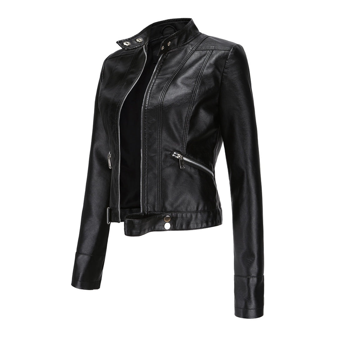 Bruna | Casaco Polipele Mulher Biker Curto Fecho Zip