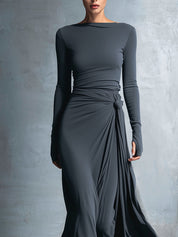 Naiara ❘ Vestido maxi com nó lateral para Mulher