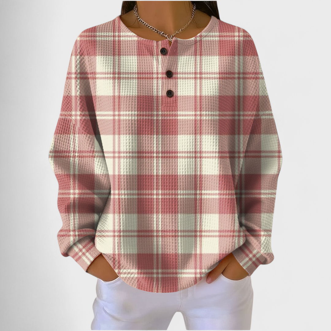camisola-de-malha-xadrez-mulher-manga-comprida-botoes-1.png