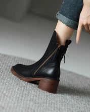 Carla | Chelsea Boots Mulher de Couro Salto Bloco