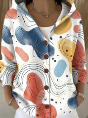 Carminho | Cardigan com Capuz Mulher Estampado Botões Manga Comprida
