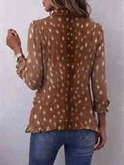 Carolina | Casaco Ganga Estampado Leopardo Mulher Manga Comprida