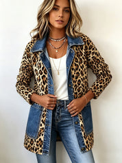 Carolina | Casaco Ganga Estampado Leopardo Mulher Manga Comprida