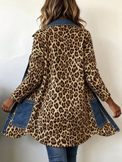 Carolina | Casaco Ganga Estampado Leopardo Mulher Manga Comprida