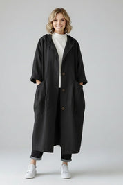 Carolina | Trench Coat Oversize Mulher com Capuz e Bolsos