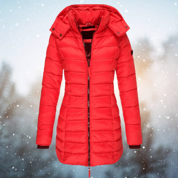 Catarina | Casaco Acolchoado Comprido Mulher com Capuz Puffer Jacket