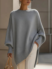 Cláudia | Camisola Oversize Mulher Malha Bainha Assimétrica
