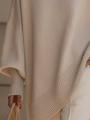Cláudia | Camisola Oversize Mulher Malha Bainha Assimétrica