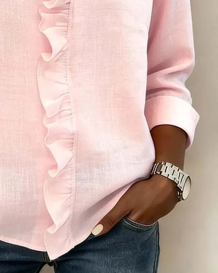 Indie · Blusa de Mulher com volantes e decote em V