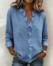 Indie · Blusa de Mulher com volantes e decote em V