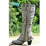 Daniela | Botas Chelsea Cano Alto Mulher Salto Bloco com Renda