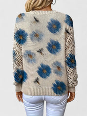 Catarina - Camisola de malha com padrão floral