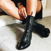 Diana | Botas Militares de Couro Mulher com Atacadores