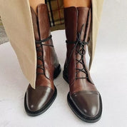Diana | Botas Militares de Couro Mulher com Atacadores