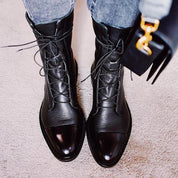 Diana | Botas Militares de Couro Mulher com Atacadores