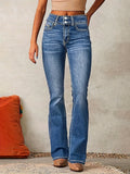 Diana | Jeans Cintura Alta Mulher Perna Boca de Sino