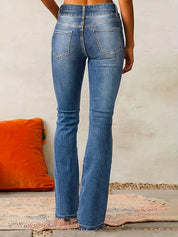 Diana | Jeans Cintura Alta Mulher Perna Boca de Sino