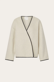 Isabella - Casaco curto de estilo minimalista francês com cachecol