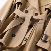 Dulce | Trench Coat Comprido Mulher Cinto e Forro Xadrez