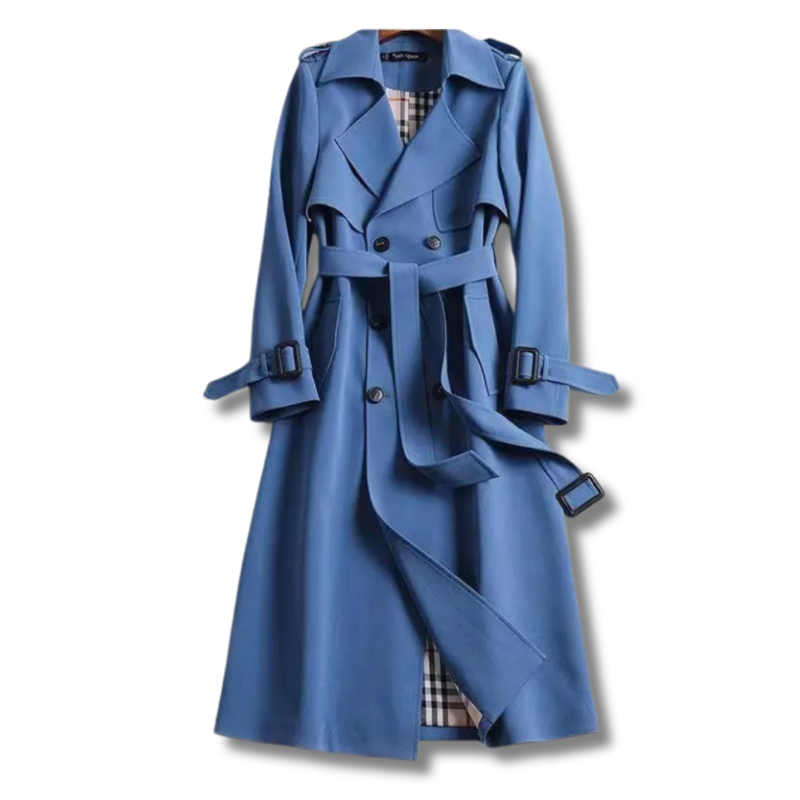 Dulce | Trench Coat Comprido Mulher Cinto e Forro Xadrez