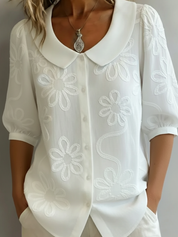 Aurélie — Blusa leve floral elegância natural para Mulher