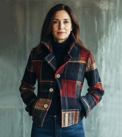 Maura | Casaco quente de xadrez vintage, um estilo intemporal