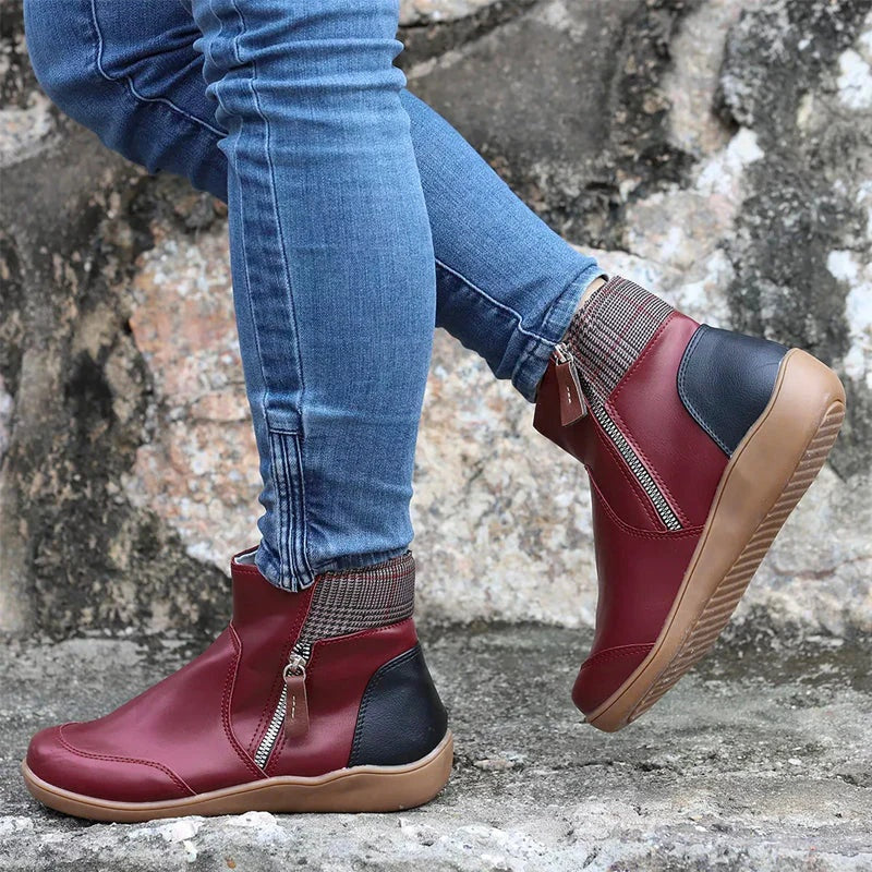 Elisabete | Botins Mulher Fecho Lateral Sola Plana