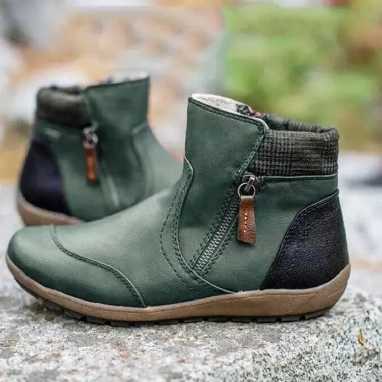 Elisabete | Botins Mulher Fecho Lateral Sola Plana