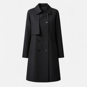 Elsa | Gabardina Midi de Mistura de Lã Mulher Botões Duplos