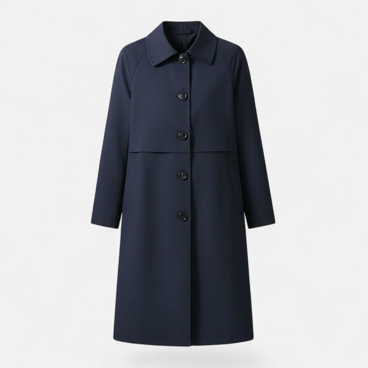Elsa | Gabardina Midi de Mistura de Lã Mulher Botões Duplos