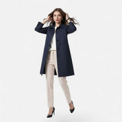 Elsa | Gabardina Midi de Mistura de Lã Mulher Botões Duplos