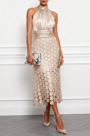 Lau - Vestido midi Céline elegante para cerimónia para Mulher