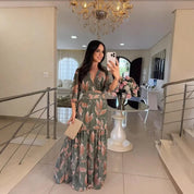 CLAUDIA | Vestido longo floral com caimento confortável para dias elegantes