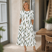 Sarah | Vestido Midi Floral Sem Esforço para Mulher