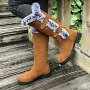 Fernanda | Botas de Inverno Mulher Cano Alto Forradas Pelo Fivelas