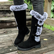 Fernanda | Botas de Inverno Mulher Cano Alto Forradas Pelo Fivelas
