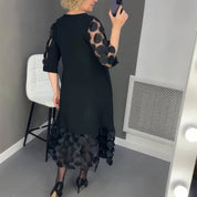 Vestido longo oversized com decoração