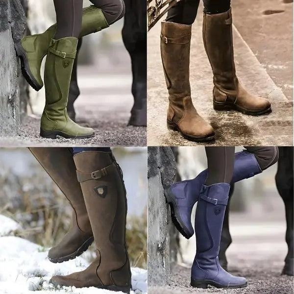 Filipa | Botas Inverno Mulher Couro Cano Alto com Fivela