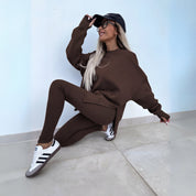 Filipa | Conjunto Sweatshirt Oversize Mulher Calças Caneladas